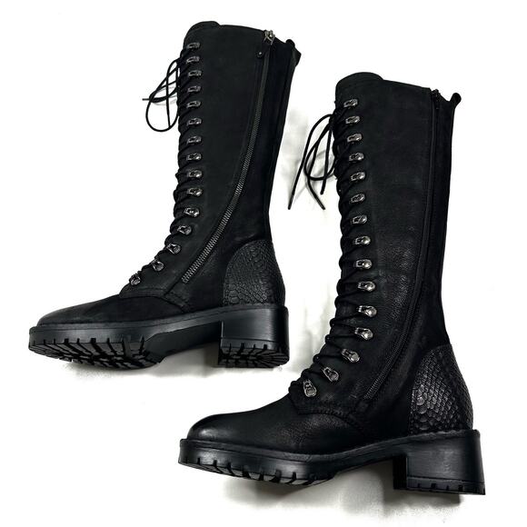 Vintage Foundry Co. Henrietta Black Leather Lace-Up Tall Boots Womens 6 New $220 - Picture 7 of 13